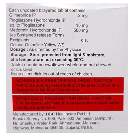 triglimicure 2mg tablet 15's